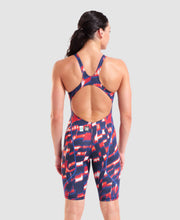 Load image into Gallery viewer, ARENA WOMENS POWERSKIN ST NEXT AQUA GLEAM OPEN BACK LE RED WHITE BLUE