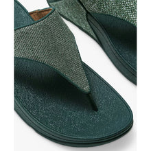 Load image into Gallery viewer, FITFLOP LULU SHIMMERGLITZ TOE POST SANDALS DEEP OCEAN