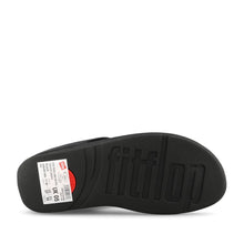 Load image into Gallery viewer, FITFLOP FINO PEARLS AND CRYSTAL TOE POST SANDAL BLACK
