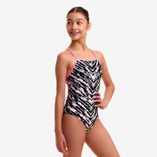 Load image into Gallery viewer, FUNKITA GIRLS FUR ELISE STRAPPED IN ONE BLACK/WHITE SWIMSUIT