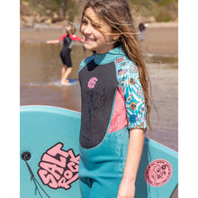 Load image into Gallery viewer, SALTROCK KIDS LUSH WAVES WETSUIT SHORTIE BLUE FLORAL