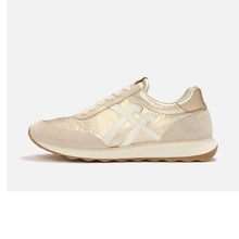 Load image into Gallery viewer, FITFLOP RETRO-Q FF METALLIC FABRIC/SUEDE SNEAKERS PLATINO