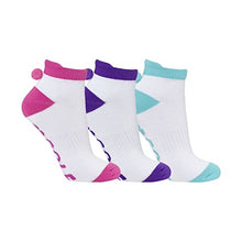 Load image into Gallery viewer, SURPRIZESHOP POM SOCKS THREE PACK ONE SIZE UK 4-7 PINK/PURPLE/BLUE