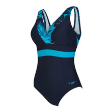 Load image into Gallery viewer, ZOGGS WOMENS FIJI SQUAREBACK COSTUME NAVY/BLUE