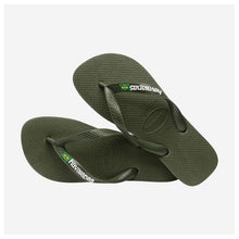 Load image into Gallery viewer, HAVAIANAS MENS FLIP FLOPS BRASIL LOGO GREEN OLIVE