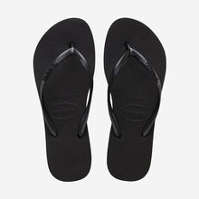 Load image into Gallery viewer, HAVAIANAS LADIES SLIM FLATFORM BLACK FLIP FLOPS