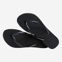 Load image into Gallery viewer, HAVAIANAS LADIES SLIM FLATFORM BLACK FLIP FLOPS