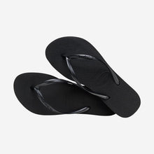 Load image into Gallery viewer, HAVAIANAS LADIES SLIM FLATFORM BLACK FLIP FLOPS