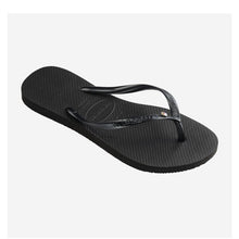 Load image into Gallery viewer, HAVAIANAS LADIES SLIM CRYSTAL SW II BLACK FLIP FLOPS