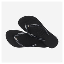 Load image into Gallery viewer, HAVAIANAS LADIES SLIM CRYSTAL SW II BLACK FLIP FLOPS
