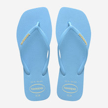 Load image into Gallery viewer, HAVAIANAS LADIES SLIM SQUARE LOGO POP UP LAVENDER BLUE