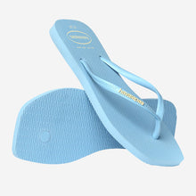 Load image into Gallery viewer, HAVAIANAS LADIES SLIM SQUARE LOGO POP UP LAVENDER BLUE