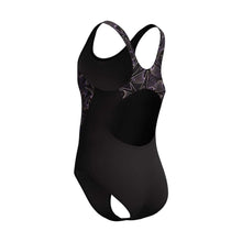 Load image into Gallery viewer, SPEEDO GIRLS HYPERBOOM SPLICE MUSCLE BACK ONE PIECE BLACK/ORANGE