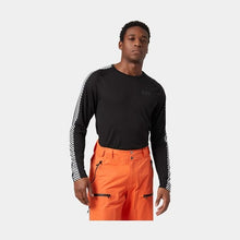 Load image into Gallery viewer, HELLY HANSEN MENS LIFA ACTIVE STRIPE CREW BASE LAYER BLACK