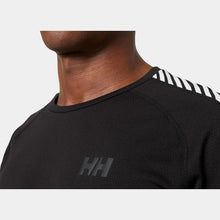 Load image into Gallery viewer, HELLY HANSEN MENS LIFA ACTIVE STRIPE CREW BASE LAYER BLACK