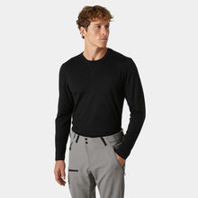 Load image into Gallery viewer, HELLY HANSEN MENS MERINO CREW BASE LAYER BLACK