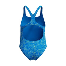 Load image into Gallery viewer, SPEEDO GIRLS HYPERBOOM ALLOVER PRINT MEDALIST ONE PIECE COSTUME BLUE