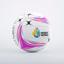 Load image into Gallery viewer, GILBERT SPECTRA MATCH NETBALL BALL WHITE/PURPLE SIZE 5