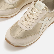 Load image into Gallery viewer, FITFLOP RETRO-Q FF METALLIC FABRIC/SUEDE SNEAKERS PLATINO