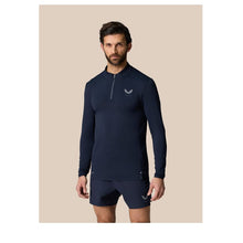 Load image into Gallery viewer, CASTORE MENS 1/4 ZIP LONG SLEEVE TOP MIDNIGHT NAVY/WHITE