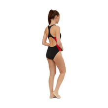 Load image into Gallery viewer, MARU LADIES PANEL RACER BACK SWIMSUIT BLACK/RED