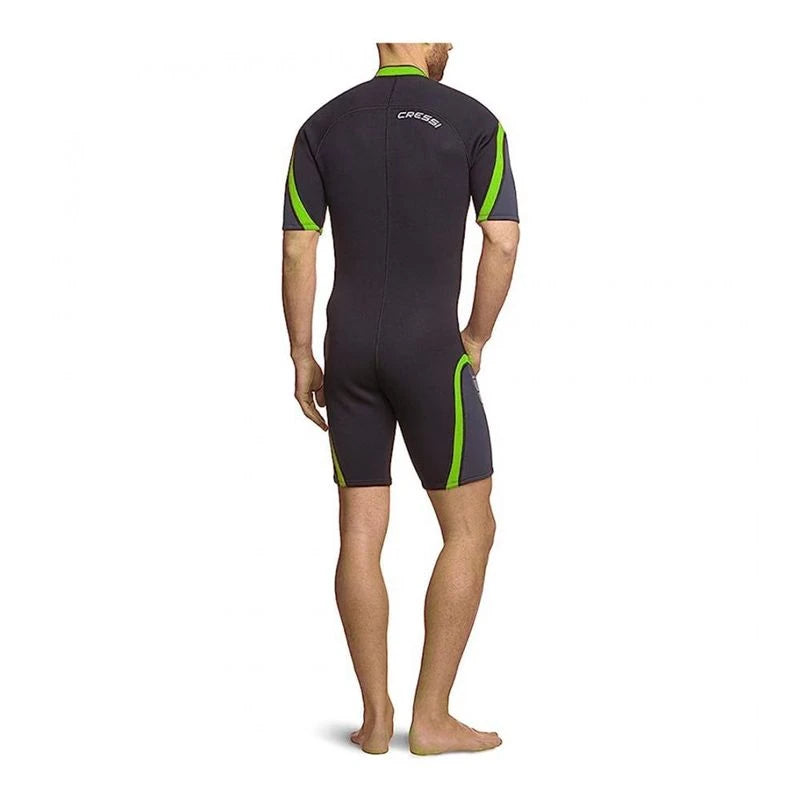 Cressi Playa Man Wetsuit 2,5 mm, Combinaison Shorty en néoprène pour homme, noir/jaune, M/3