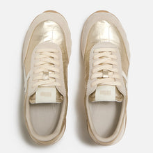 Load image into Gallery viewer, FITFLOP RETRO-Q FF METALLIC FABRIC/SUEDE SNEAKERS PLATINO