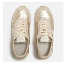 Load image into Gallery viewer, FITFLOP RETRO-Q FF METALLIC FABRIC/SUEDE SNEAKERS PLATINO