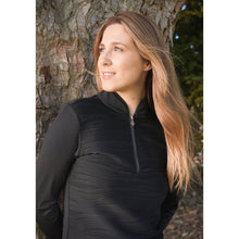 Load image into Gallery viewer, PURE GOLF COVE LONG SLEEVE 1/4 ZIP TOP BLACK