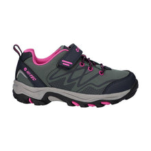 Load image into Gallery viewer, HITEC GIRLS BLACKOUT LOW WALKING BOOT DARK FOREST/INDIA INK/PINK
