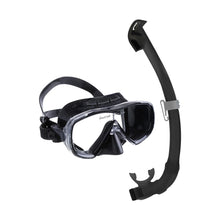 Load image into Gallery viewer, CRESSI ESTRELLA +SEAL DRY MASK/SNORKEL COMBO SENIOR BLACK/BLACK