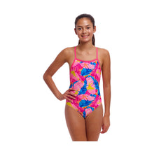 Load image into Gallery viewer, FUNKITA GIRLS ONE PIECE TIE ME TIGHT SWIMSUIT JUST JUNGLE PINK