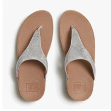 Load image into Gallery viewer, FITFLOP LULU CRYSTAL EMBELLISHED TOE POST SANDALS STEELED SILVER