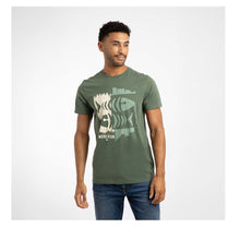 Load image into Gallery viewer, WEIRD FISH MENS DOUBLE FISH ECO GRAPHIC TEE DEEP LICHEN GREEN