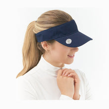 Load image into Gallery viewer, LADIES SURPRIZESHOP ADJUSTABLE VELCRO VISOR WITH BALL MARKER NAVY