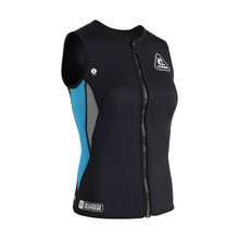 Load image into Gallery viewer, CRESSI LADIES NEOPRENE ZIPPER VEST BLACK/AQUAMARINE