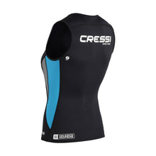 Load image into Gallery viewer, CRESSI LADIES NEOPRENE ZIPPER VEST BLACK/AQUAMARINE