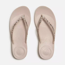 Load image into Gallery viewer, FITFLOP IQUISHION MULTI CRYSTAL ERGONOMIC FLIP FLOP NUDE ROSE