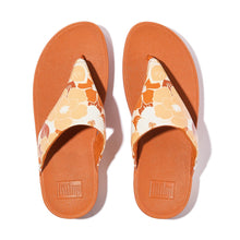 Load image into Gallery viewer, FITFLOP LULU FLOWERZ LEATHER TOE POST PEACHY MIX 3