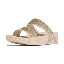 Load image into Gallery viewer, FITFLOP LULU MULTI-TONAL GLITTER SLIDES PLATINO/SILVER
