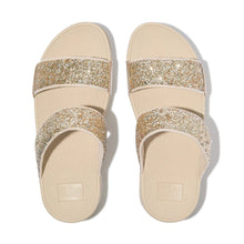 Load image into Gallery viewer, FITFLOP LULU MULTI-TONAL GLITTER SLIDES PLATINO/SILVER