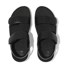 Load image into Gallery viewer, FITFLOP LULU ADJUSTABLE LEATHER BACK STRAP SANDALS BLACK