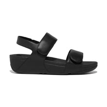 Load image into Gallery viewer, FITFLOP LULU ADJUSTABLE LEATHER BACK STRAP SANDALS BLACK