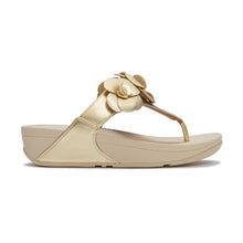 Load image into Gallery viewer, FITFLOP LULU FLOWER TOE POST SANDALS PLATINO