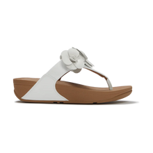 Load image into Gallery viewer, FITFLOP LULU FLOWER TOE POST SANDALS URBAN WHITE