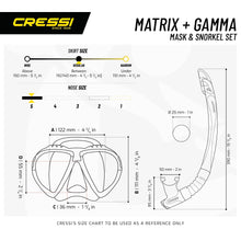Load image into Gallery viewer, CRESSI MATRIX + GAMMA MASK/SNORKEL COMBO SENIOR CLEAR/BLUE