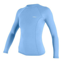 Load image into Gallery viewer, ONEILL WOMENS BASIC SKIN LONG SLEEVE RASH GUARD AZUR BLUE
