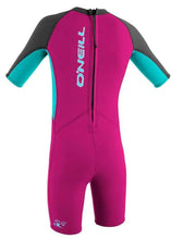 Load image into Gallery viewer, ONEILL TODDLER GIRLS REACTOR 2 2MM SHORTY WETSUIT BERRY