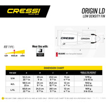 Load image into Gallery viewer, CRESSI ORIGIN LD DIVE FINS AZURE BLUE