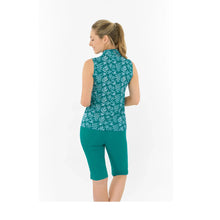 Load image into Gallery viewer, PURE GOLF AMITY SLEEVELESS POLO TEAL FRONDESCENCE
